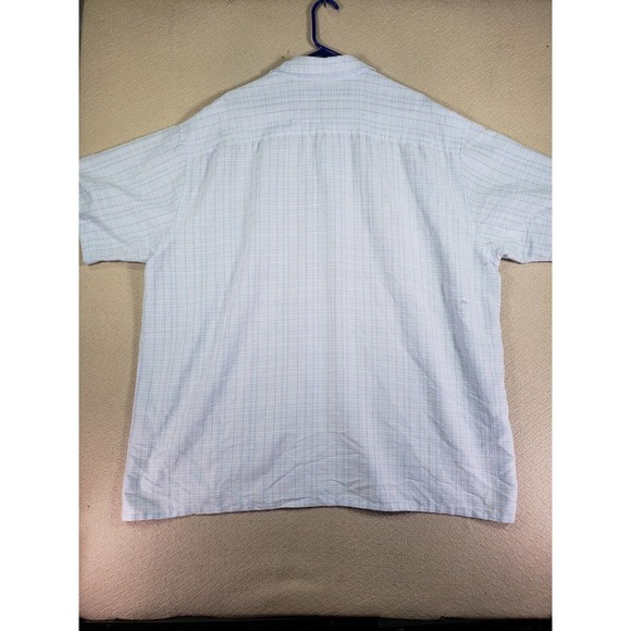 Campia Moda Shirt Mens 2XLT XXL Tall Blue Plaid Rayon Short Sleeve Pocket Button - Picture 8 of 11